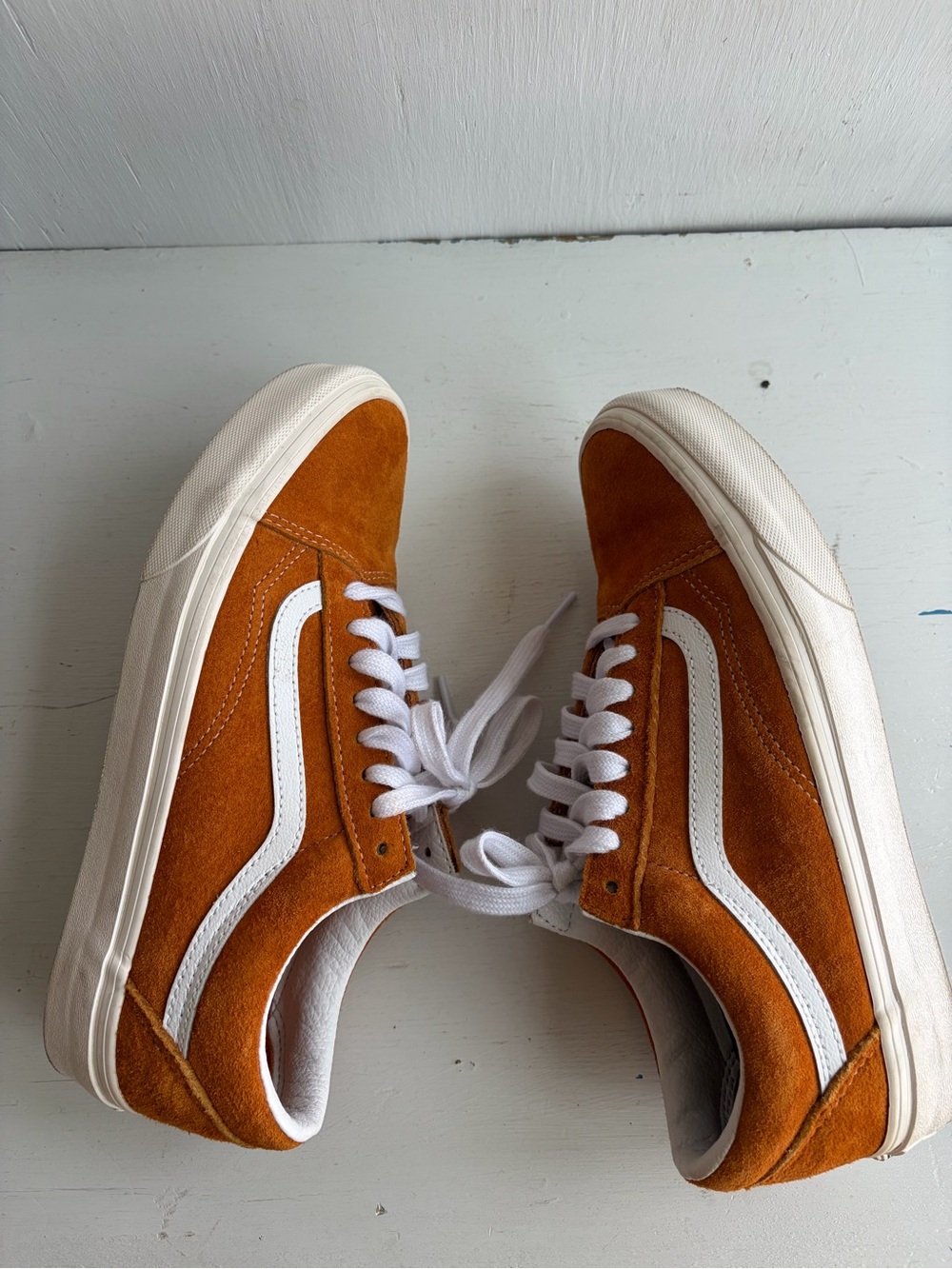 Vans Old Skool Suede & Canvas Sneakers – Orange – Men’s 7 / Women’s 8.5 - Picture 6 of 12